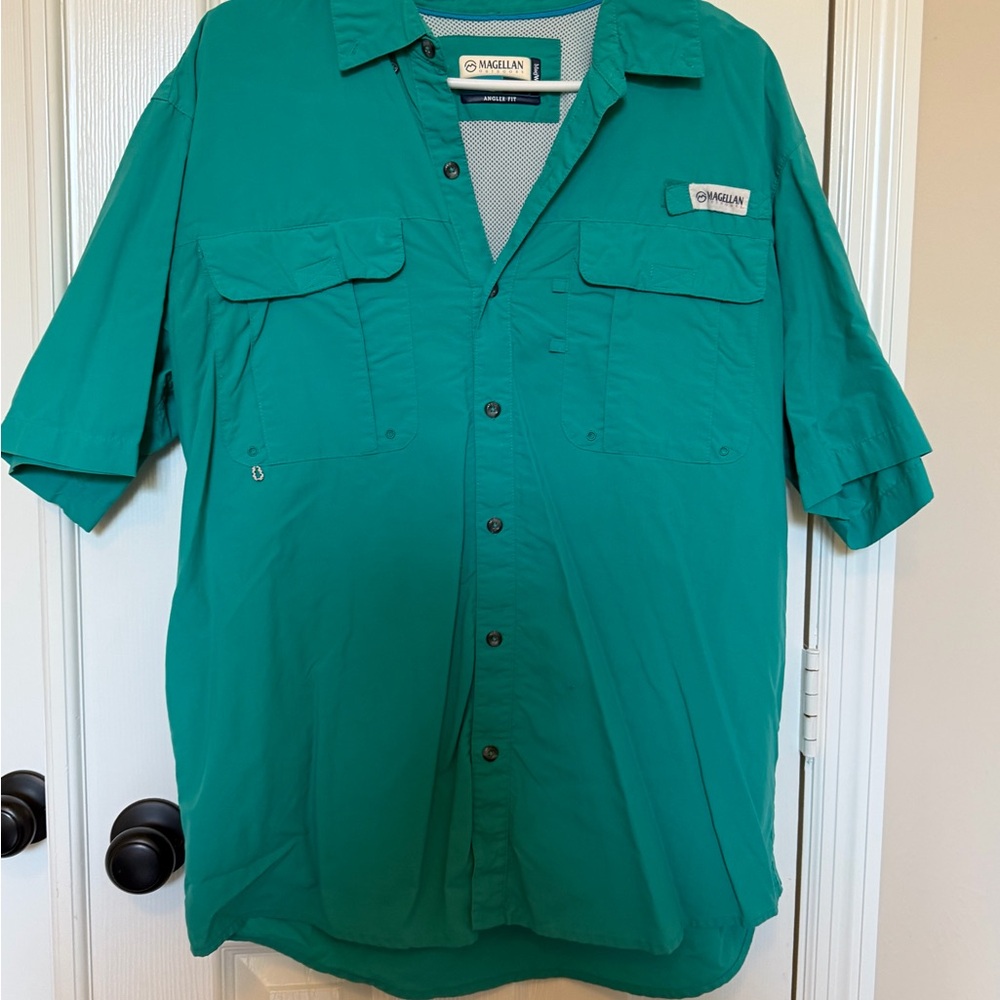 Magellan Outdoors Men's Teal Button Down Shirt